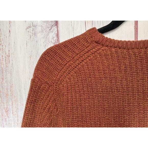 Nordstrom Men’s Shop Ribbed Knit Sweater Soft Warm Wool Blend Burnt Orange XL - Picture 3 of 7